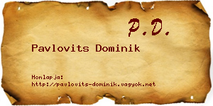 Pavlovits Dominik névjegykártya